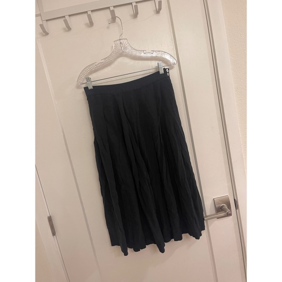 Dresses & Skirts - Vintage Pleated Black Midi Skirt Goth Cottagecore Twee Classic Preppy
